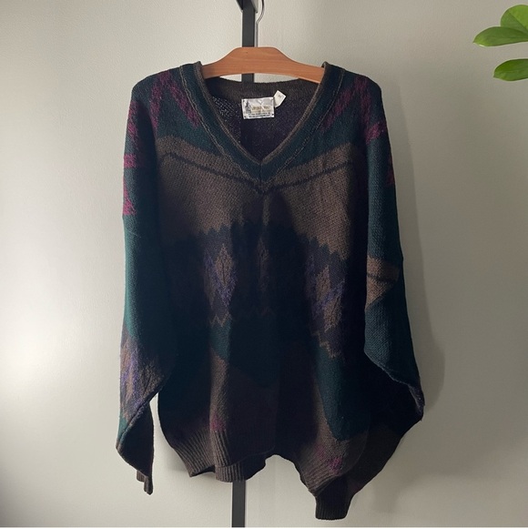 Vintage London Fog Vneck Grandpa Dad Sweater Dolman Sleeves Mens Plus Size 3X - Picture 1 of 8